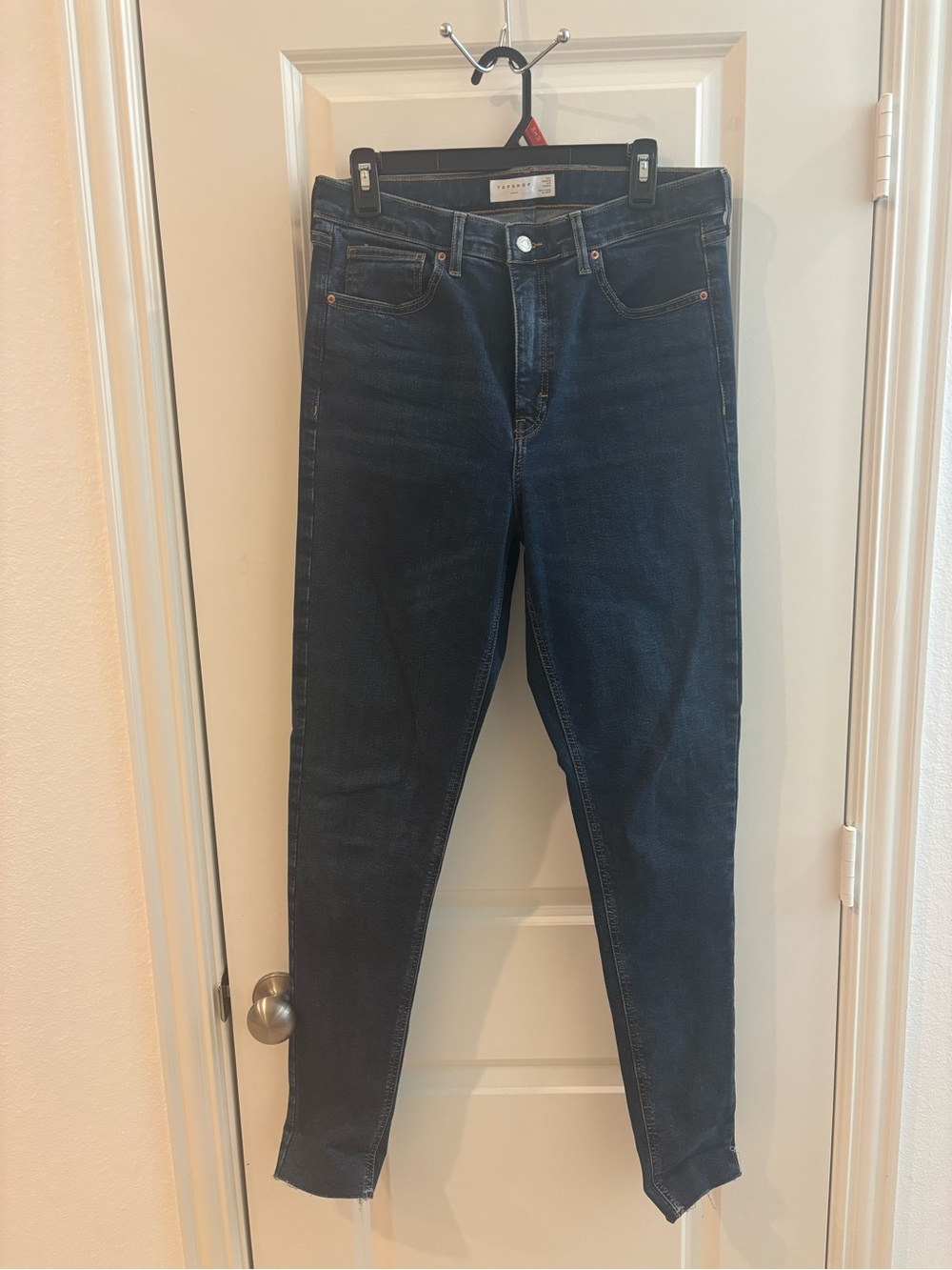 Topshop Dark Indigo High-Rise Skinny Jeans